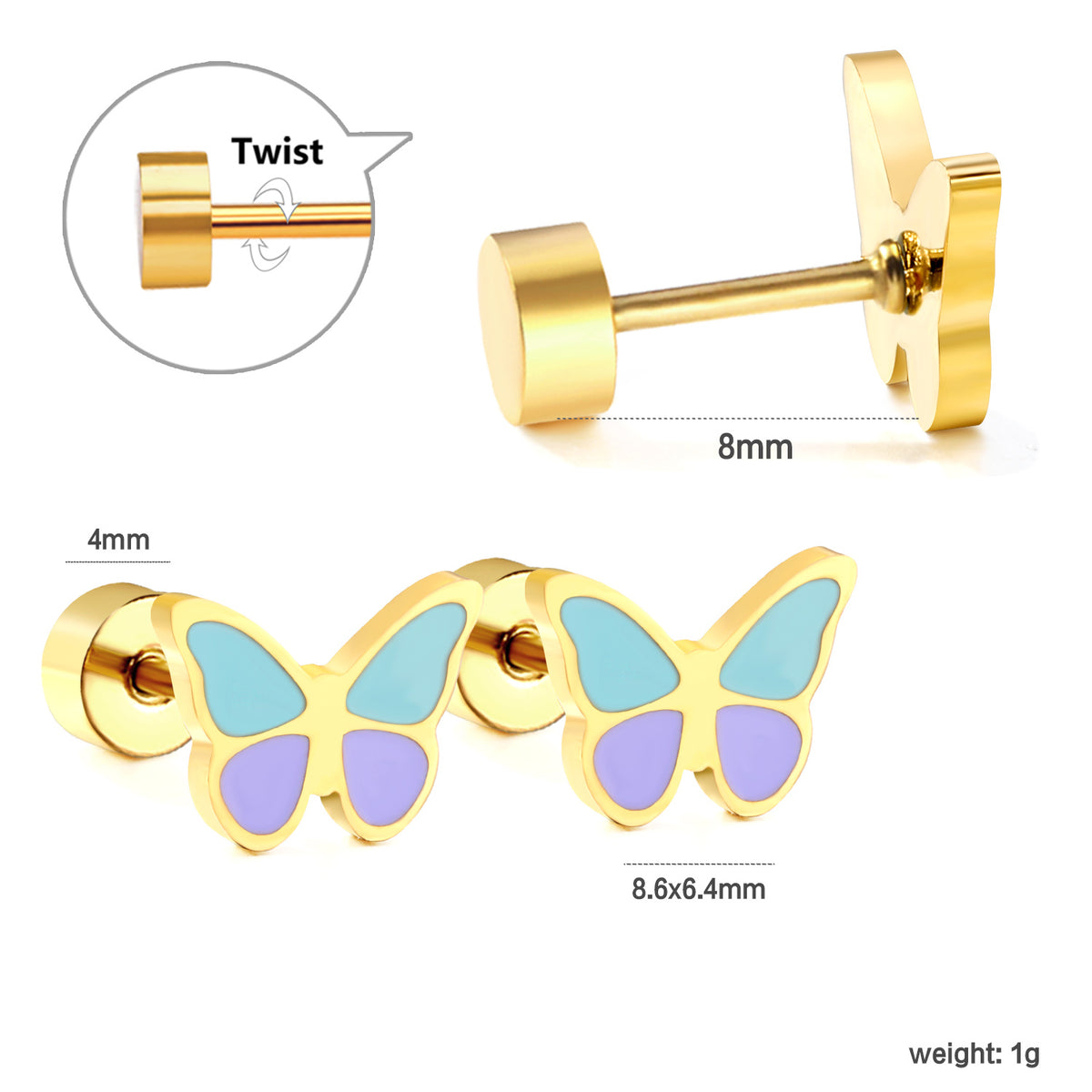 Spring Butterfly Studs
