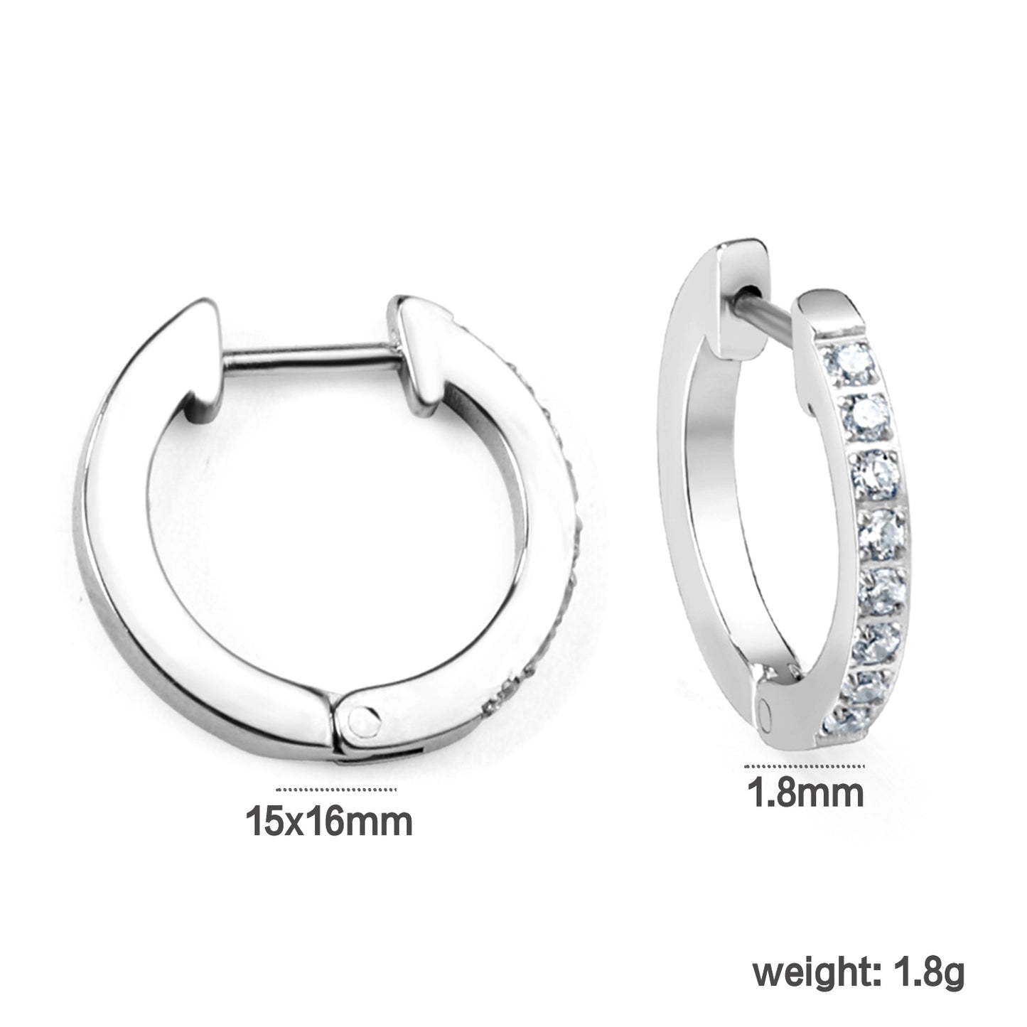 Dainty Silver Sparkly Hoops