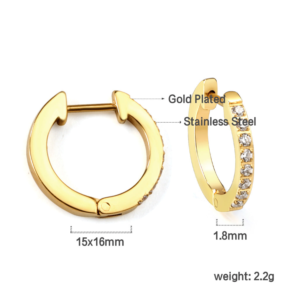 Dainty Gold Sparkly Hoops