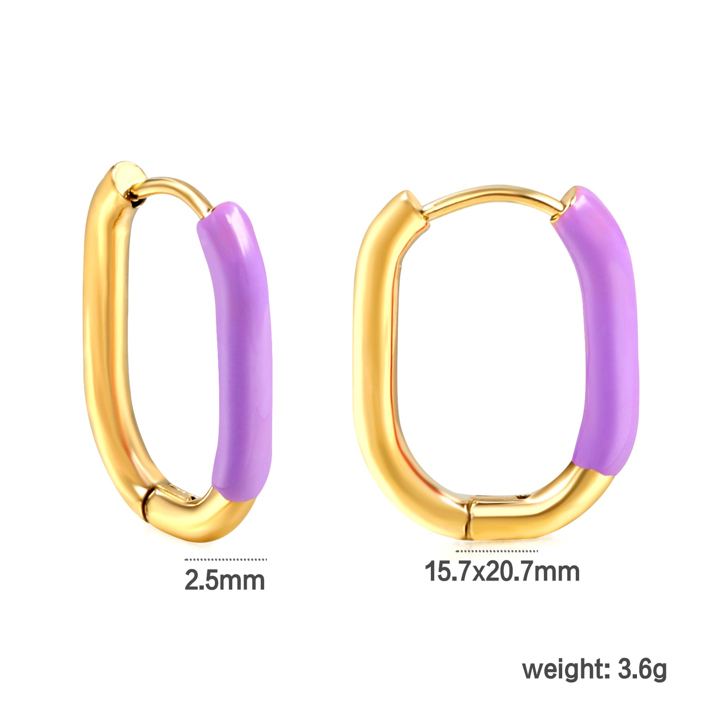 Purple oblong hoops