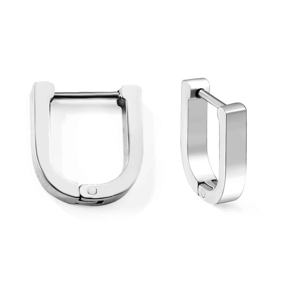 Silver U Shaped Hoops