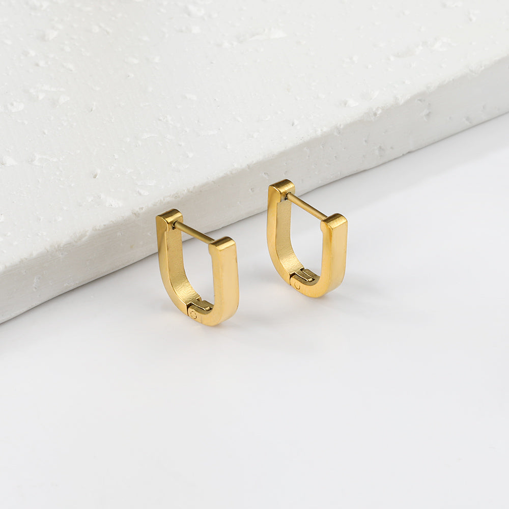 Gold U Shaped Hoops