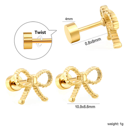 Twist Bow Stud Earrings