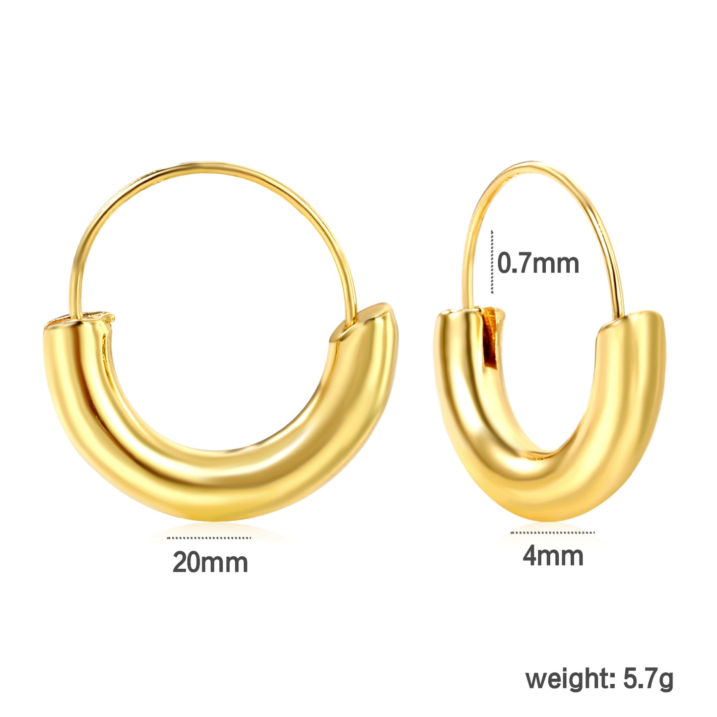 Chunky Semicircle Hoops