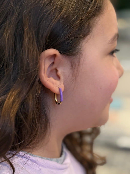 Purple Oblong Hoops