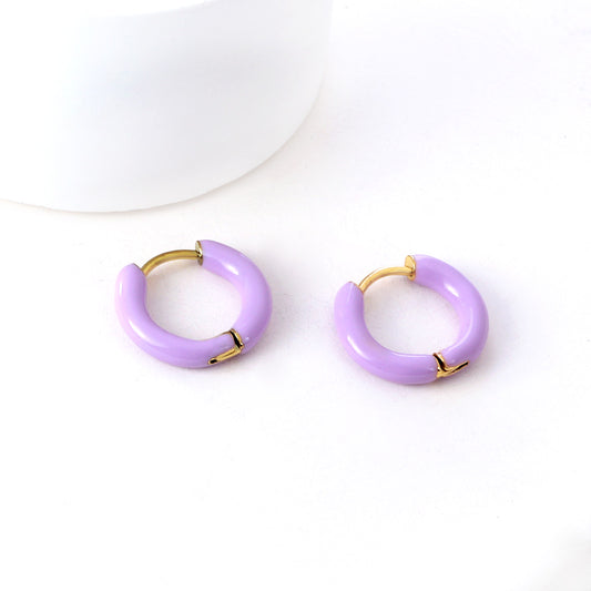 Purple Enamel Hoops