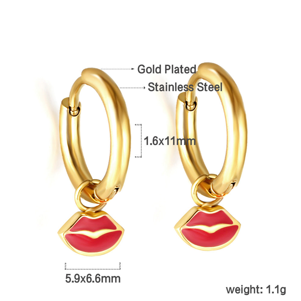 Kiss Charm Tiny Huggie Hoops