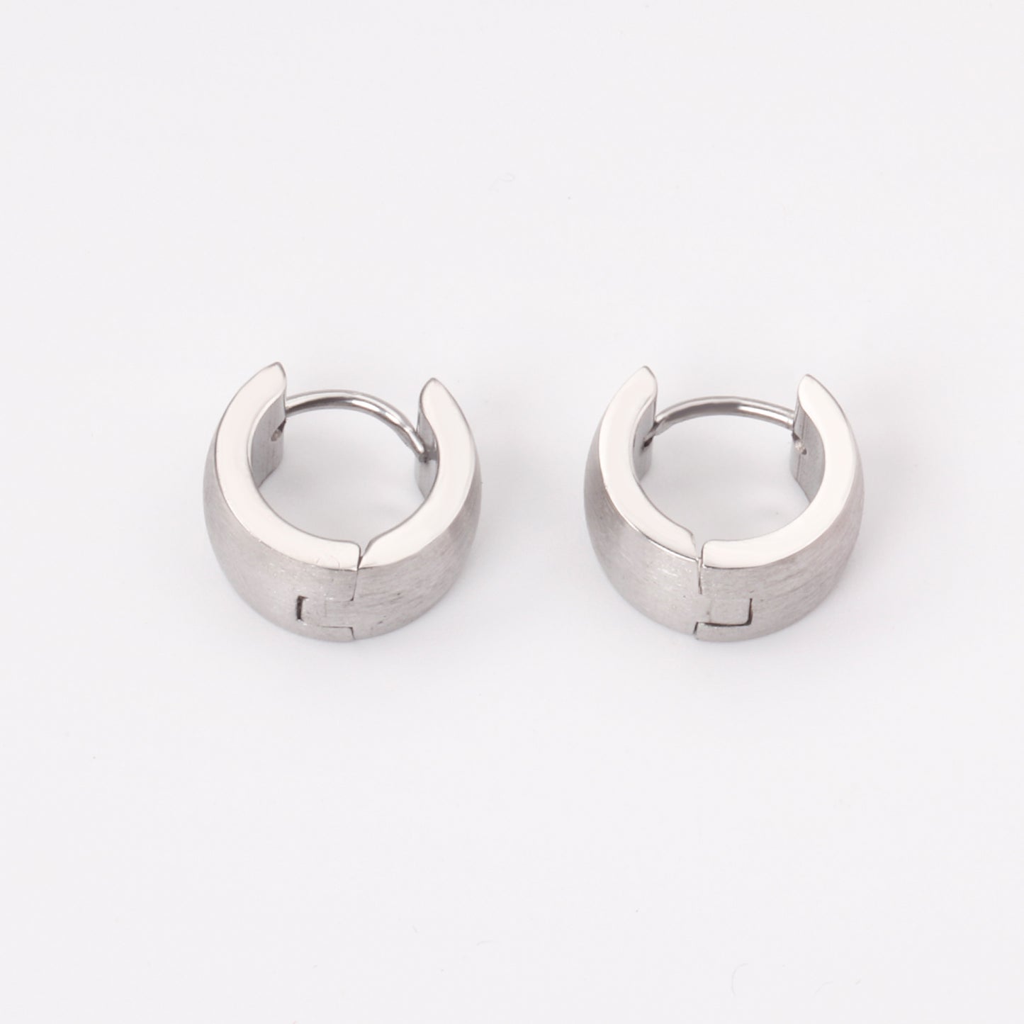 Silver Chunky Huggie Hoops