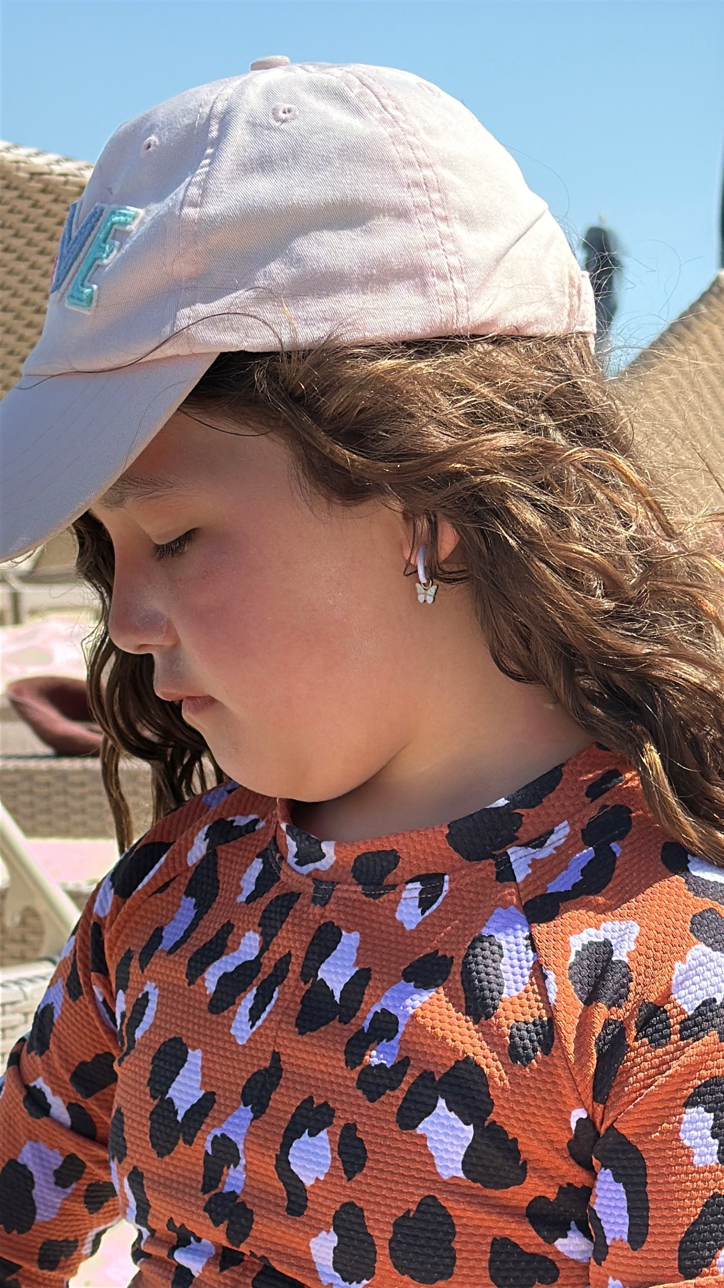 Spring butterfly charm hoops