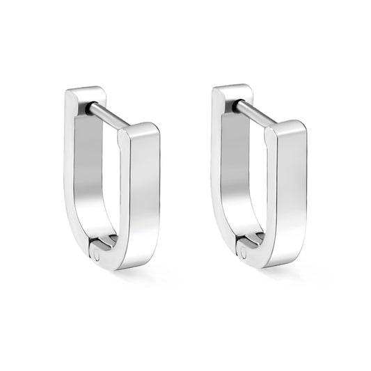 Silver U Shaped Hoops