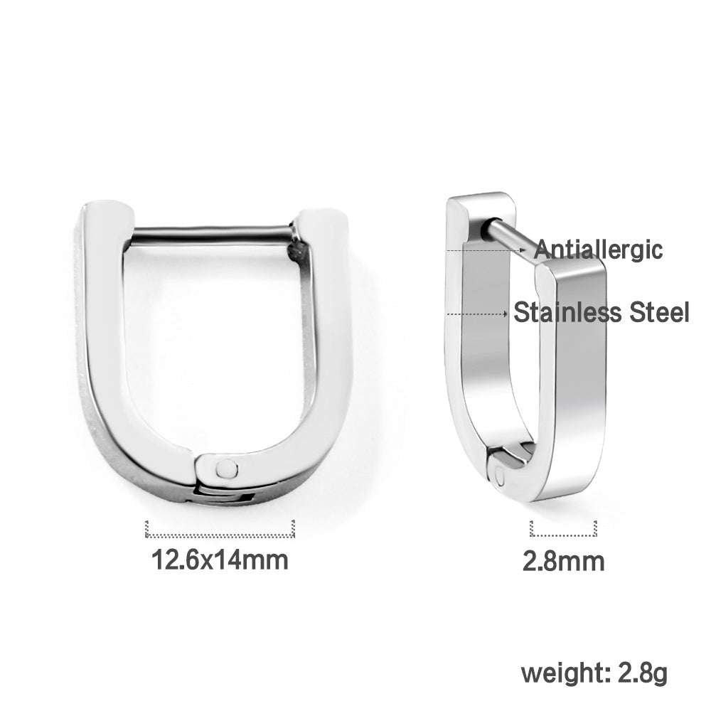 Silver U Shaped Hoops