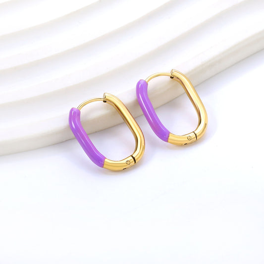 Purple Oblong Hoops