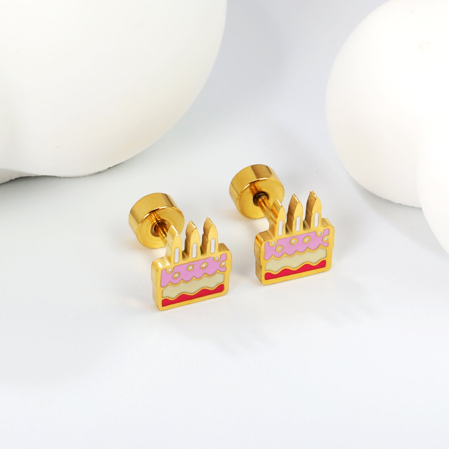 Birthday cake studs