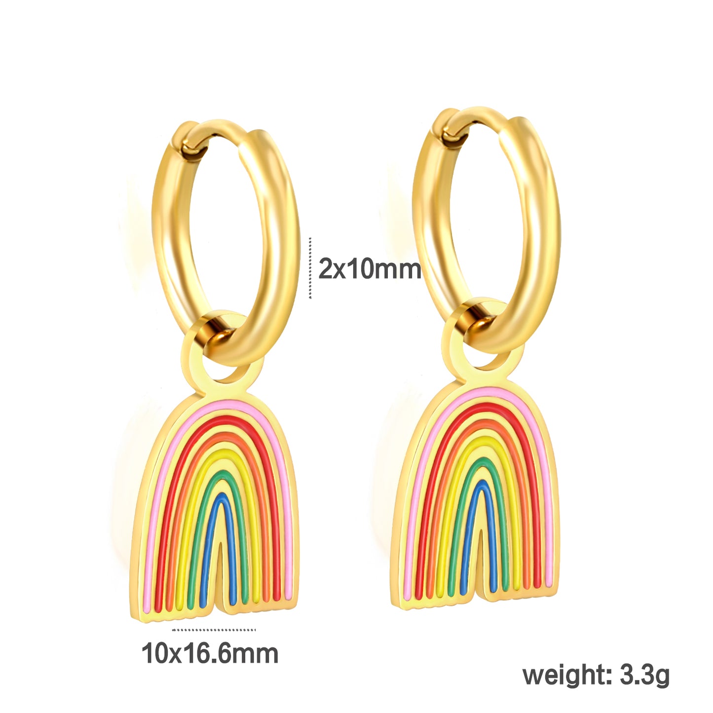 Rainbows charm hoops