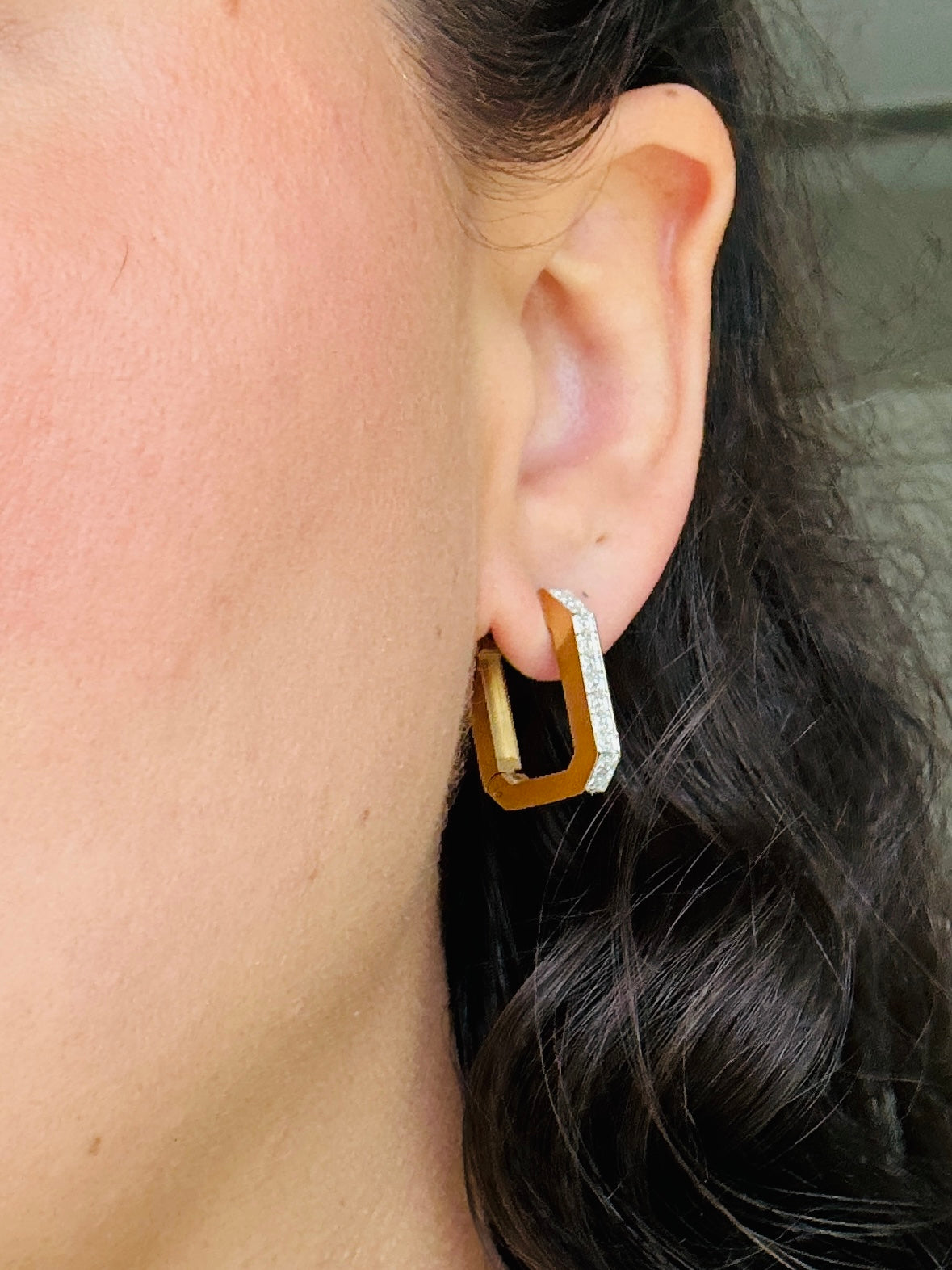 Sparkly Oblong Hoops