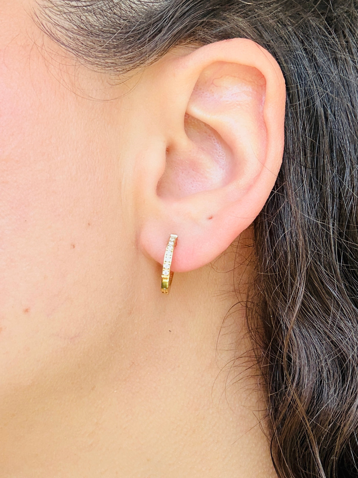 Dainty Gold Sparkly Hoops