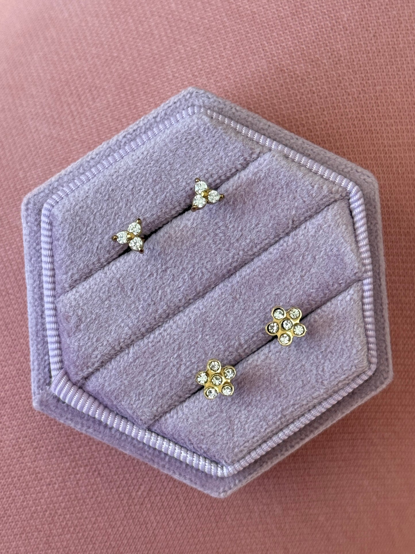 Flower Crystals Stud Earrings