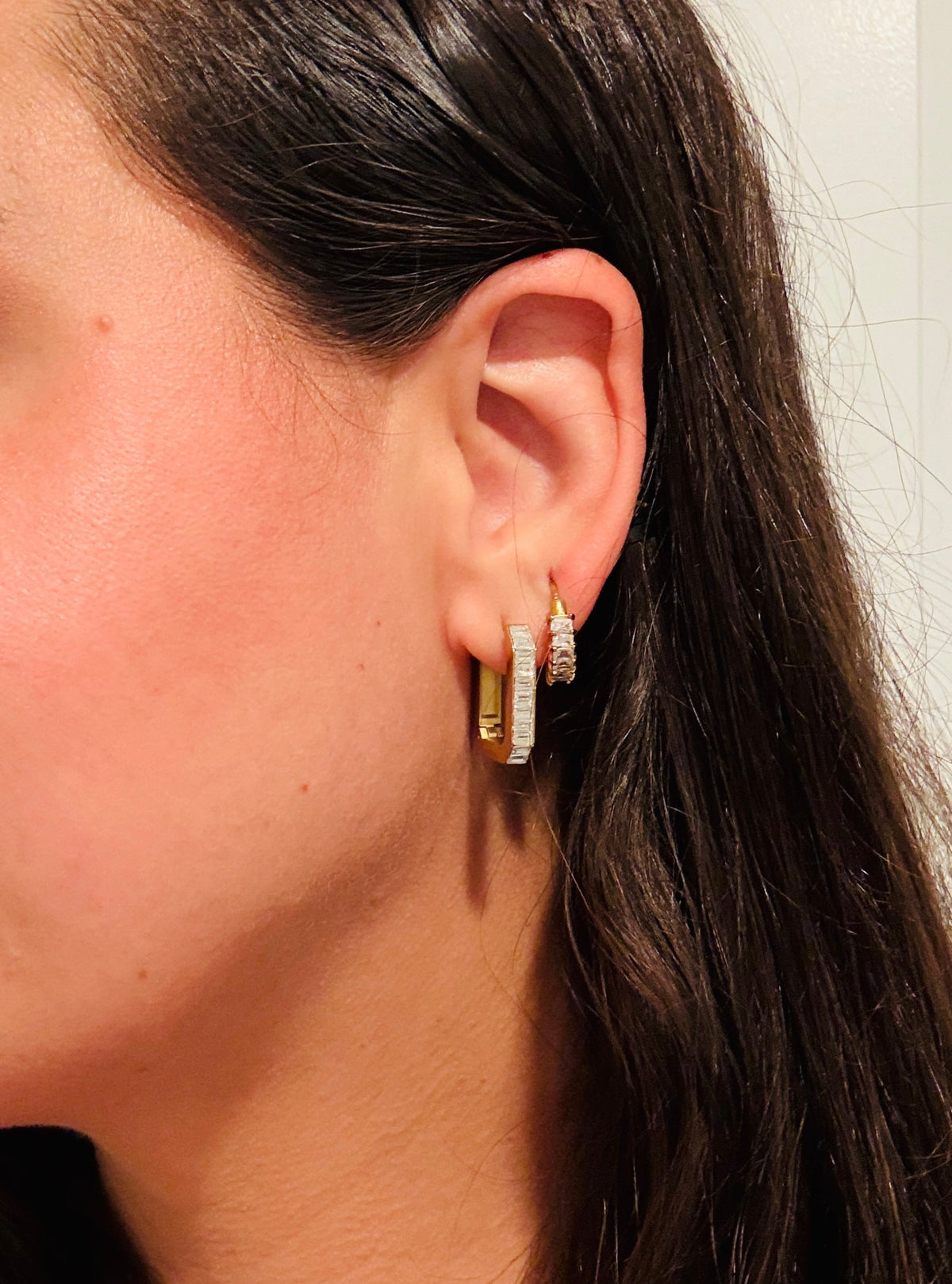 Sparkly Oblong Hoops