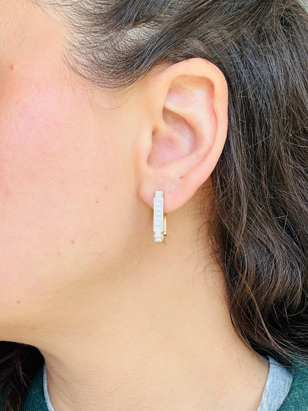 Sparkly Oblong Hoops