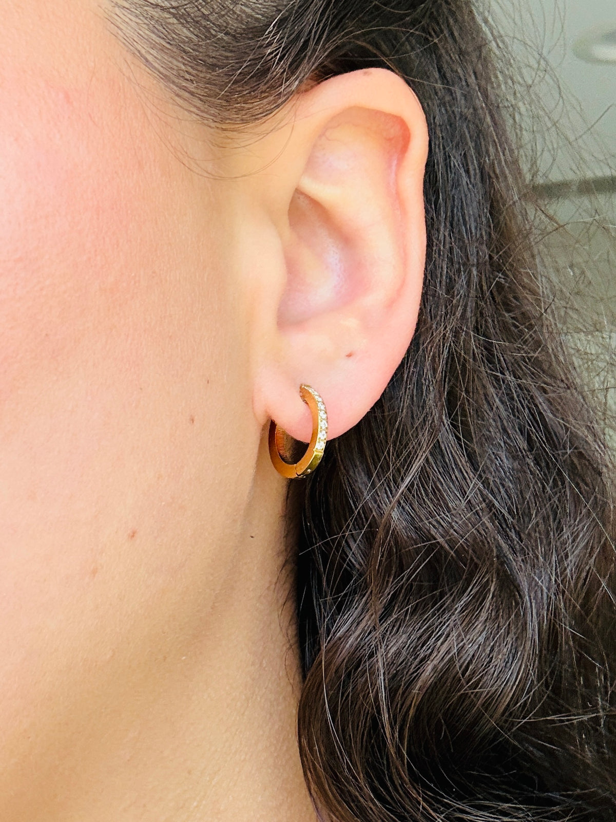 Dainty Gold Sparkly Hoops