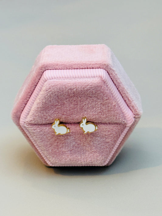 White Bunny Studs