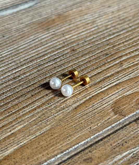 Faux Pearl Studs