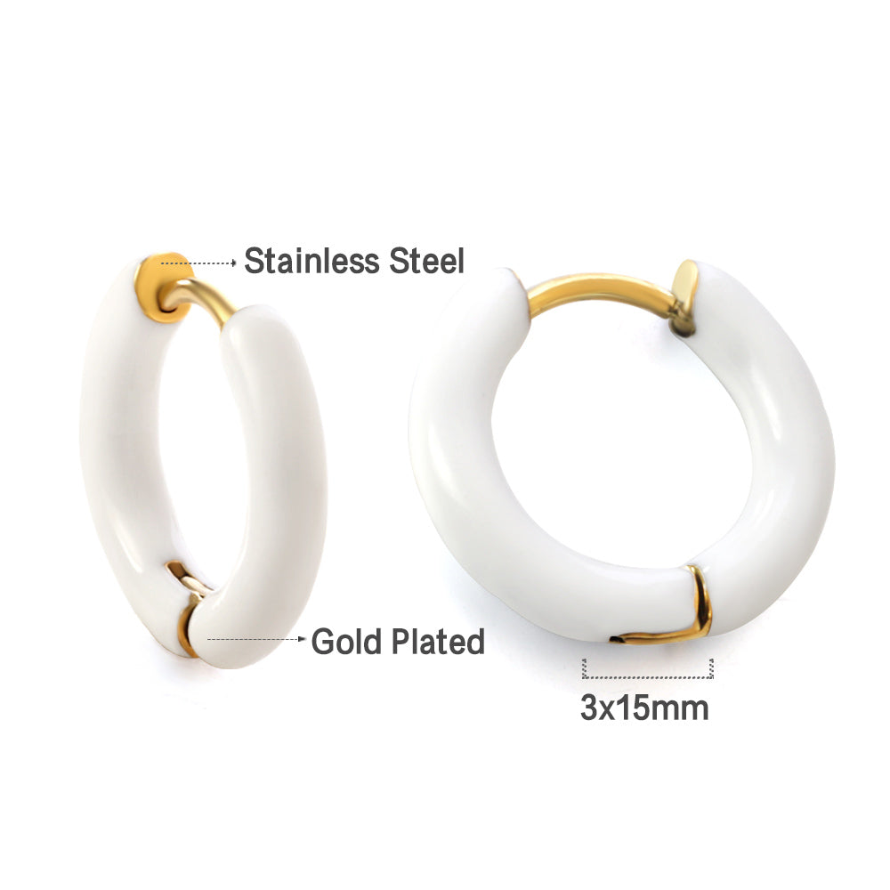 White enamel hoops