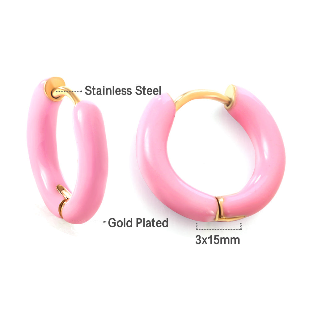 Pink enamel hoops