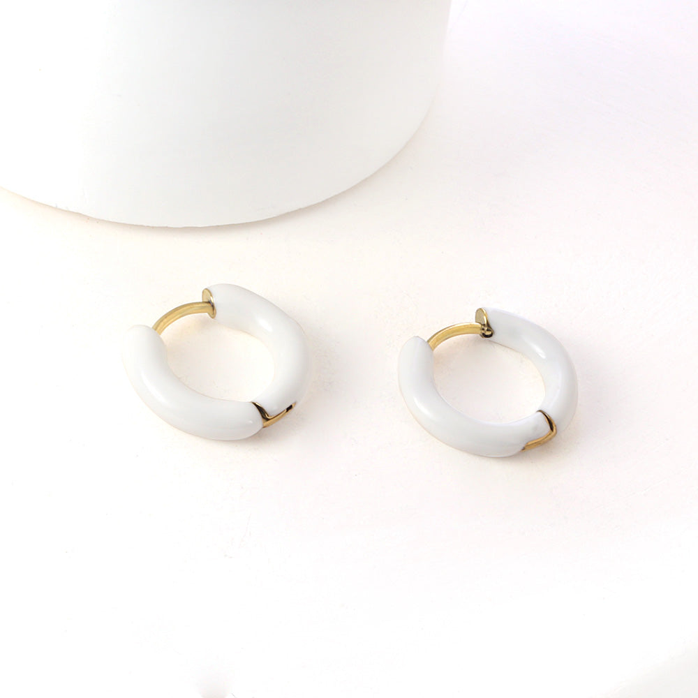 White enamel hoops