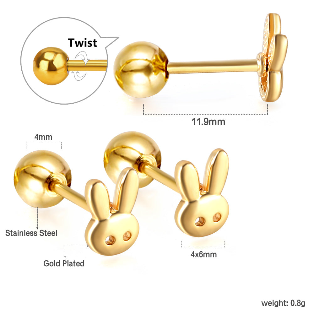 Tiny bunny studs