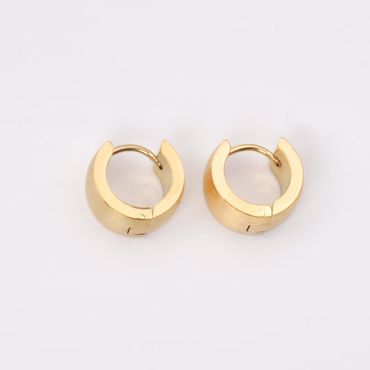 Gold Chunky Huggie Hoops
