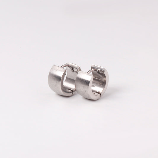 Silver Chunky Huggie Hoops