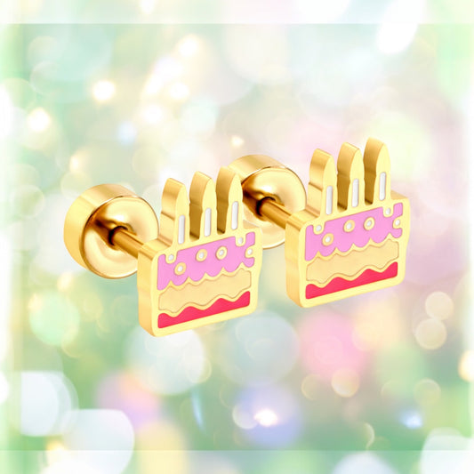 Birthday cake studs