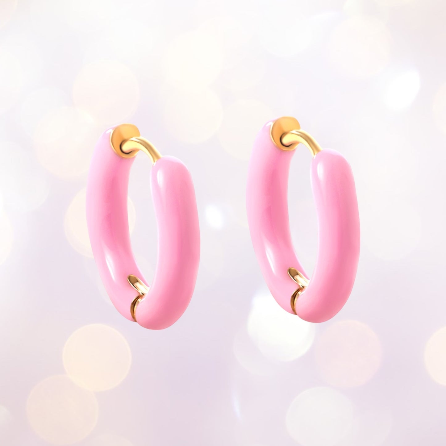 Pink enamel hoops