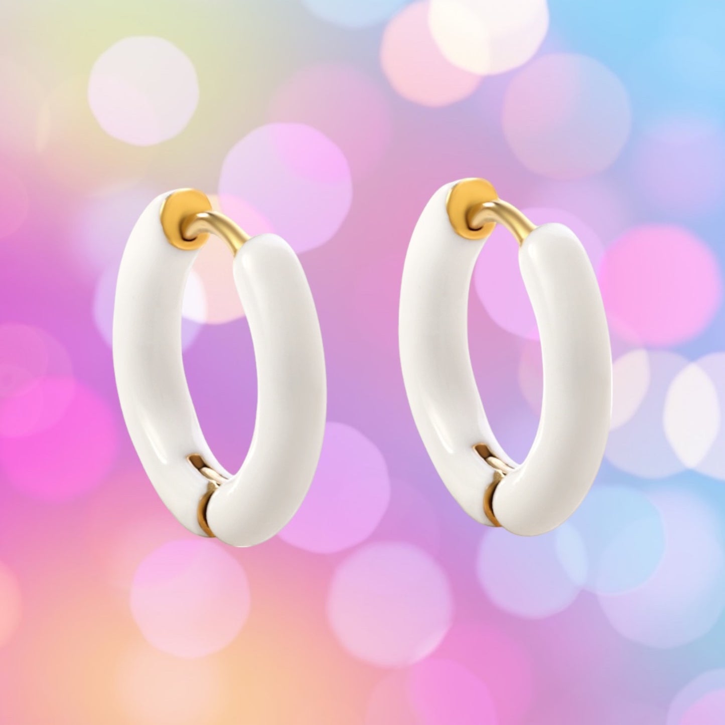 White enamel hoops