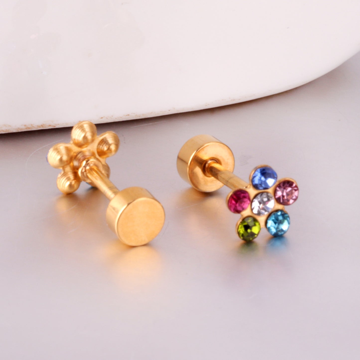 Colorful crystals studs